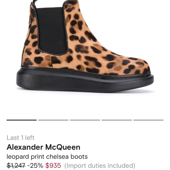 Alexander McQueen Leopard ponyhair Chelsea boot NWOT size EU 39 - Picture 4 of 7